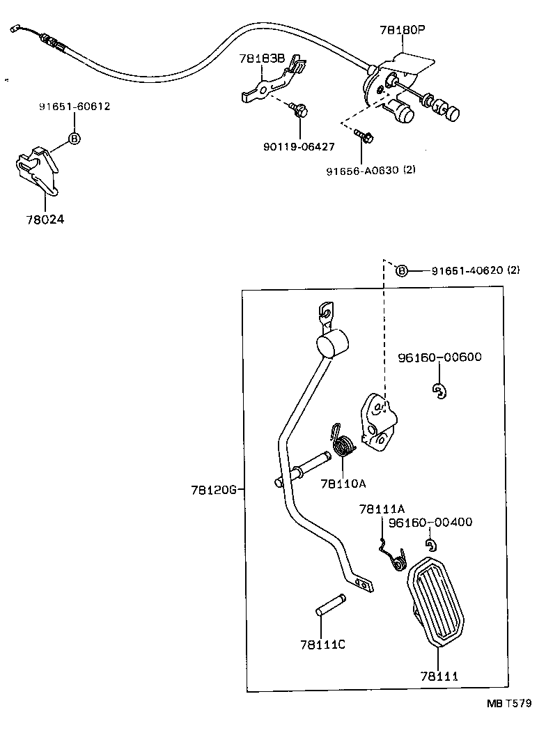 78189-32041 SUPPORT, ACCELERATOR CONTROL CABLE, NO.2 product image