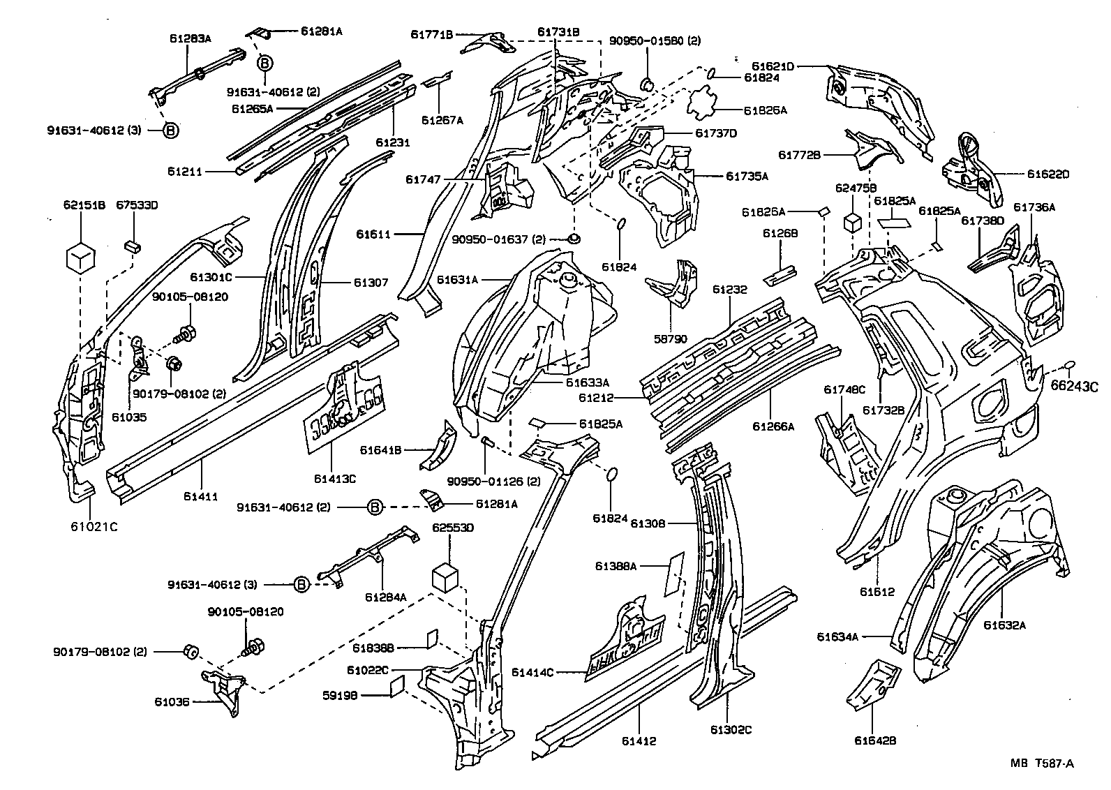 61612-12907 PANEL, QUARTER, LH product image