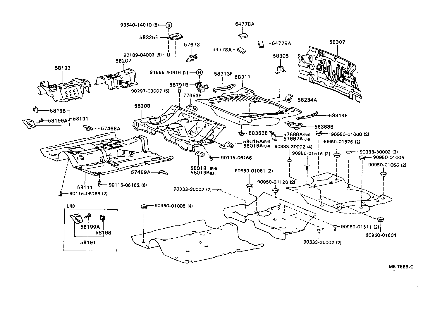 58019-20010 REINFORCEMENT SUB-ASSY, BELT ANCHOR, NO.4 LH product image