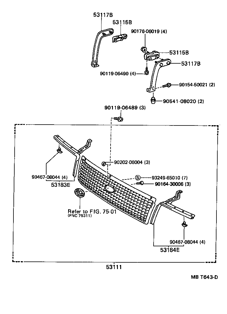 53100-50020 GRILLE, RADIATOR product image