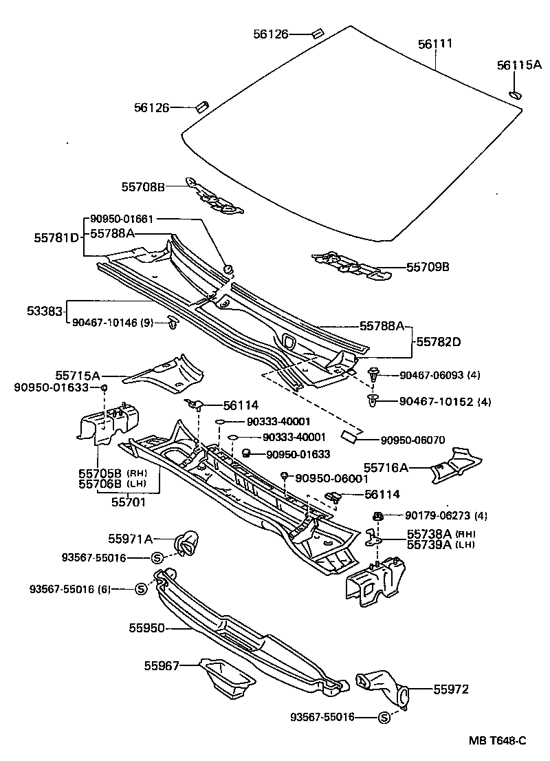 56101-50070 GLASS, WINDSHIELD product image