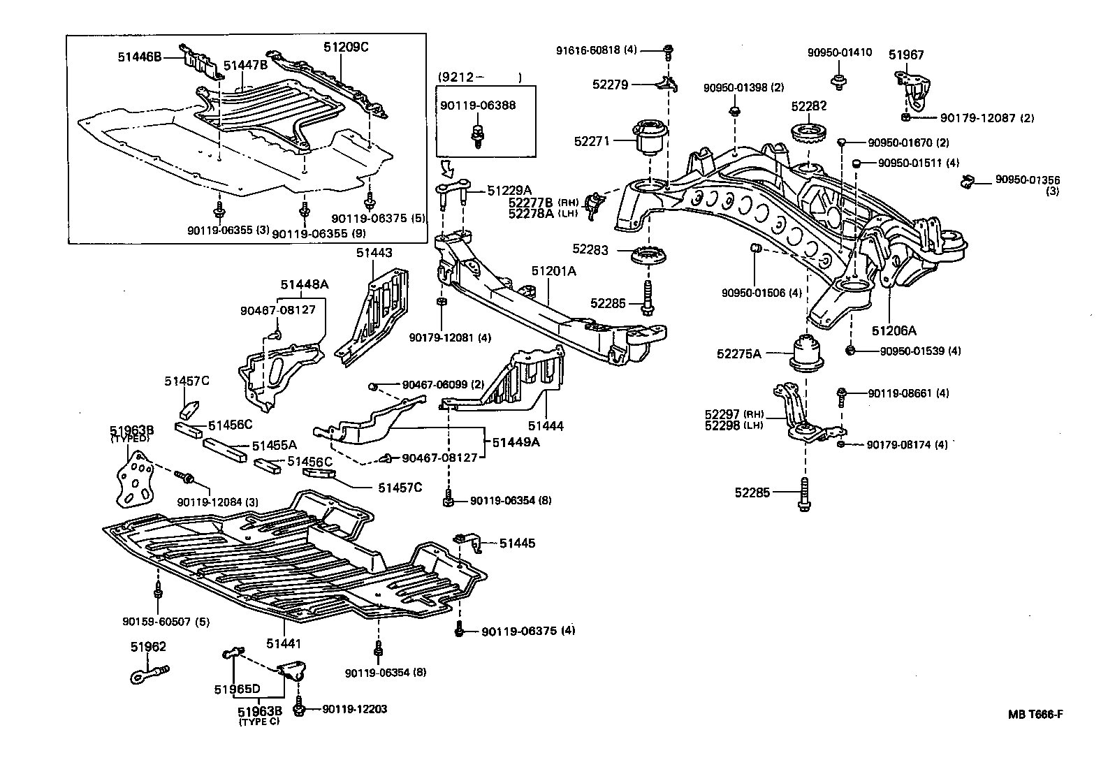 51211-50020 CROSSMEMBER SUB-ASSY, FRAME, FRONT product image