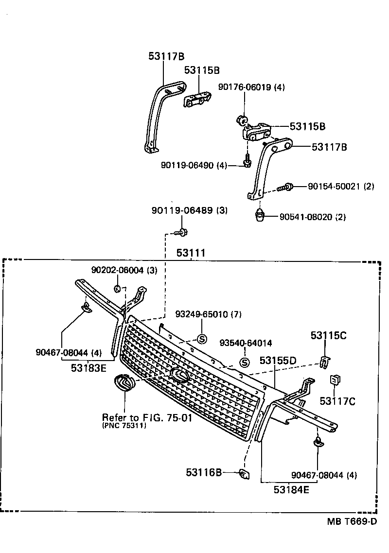 53184-50010 SEAL, HEADLAMP COVER, LH product image