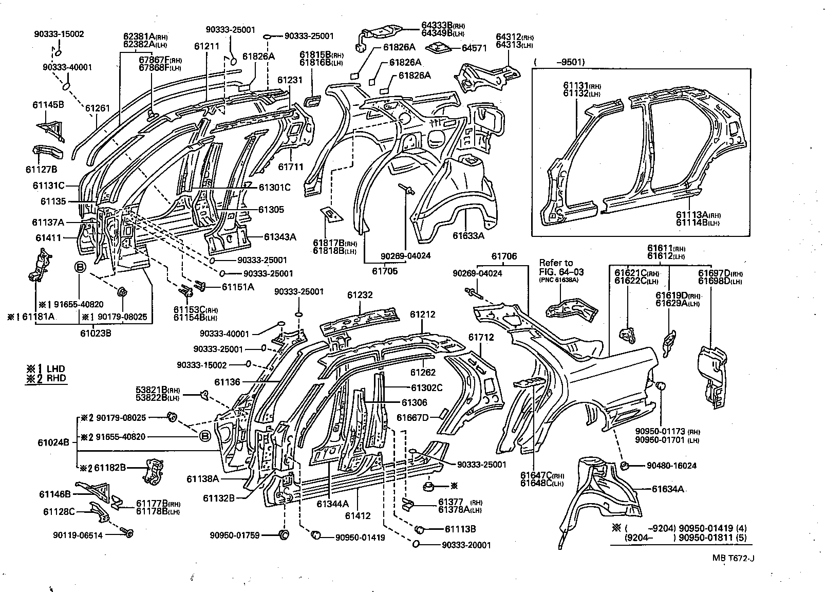 61024-50031 PILLAR SUB-ASSY, FRONT BODY, INNER LH product image