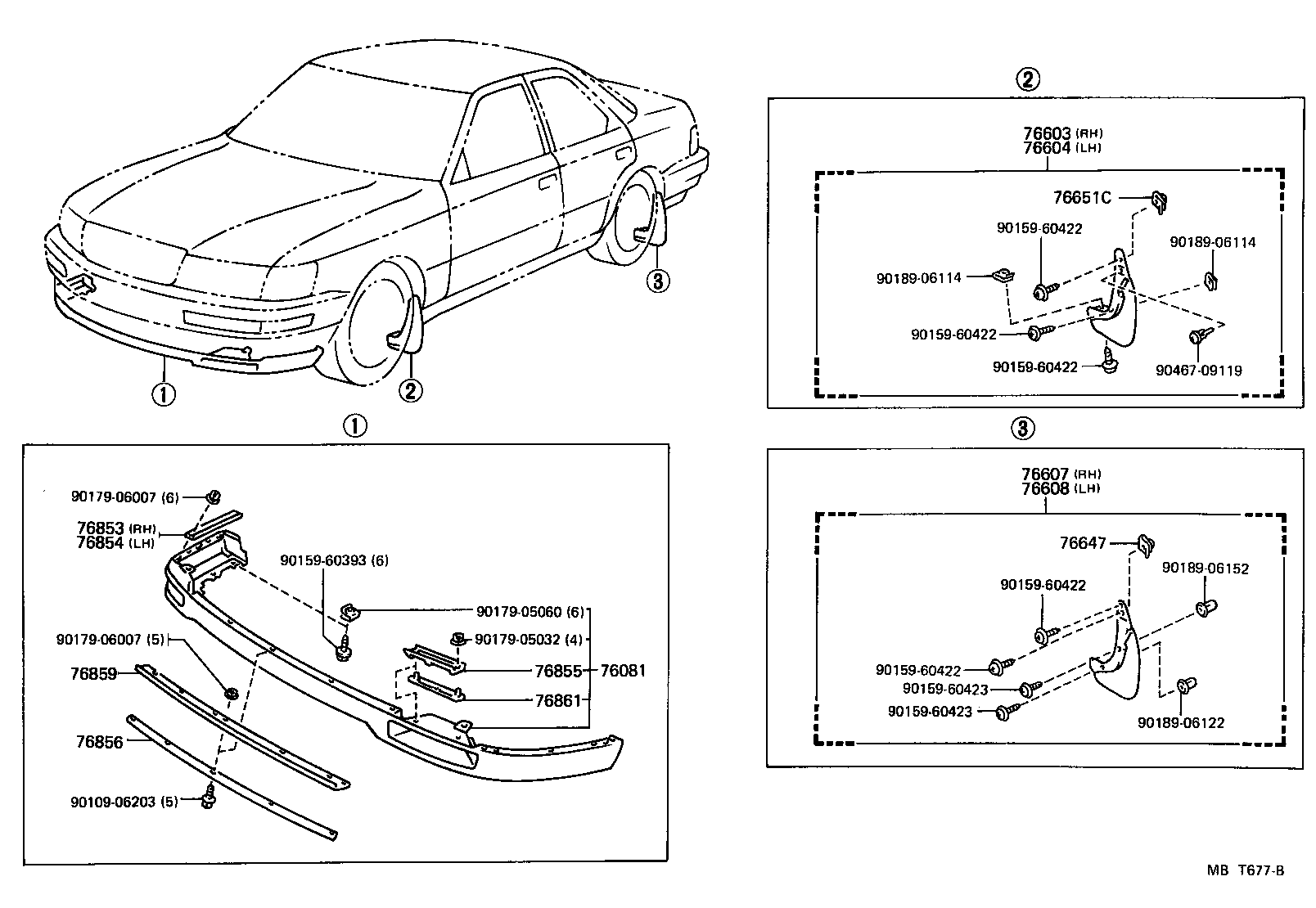 76853-50020 RETAINER, FRONT SPOILER, UPPER RH product image