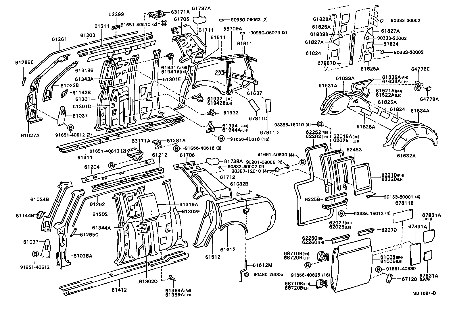 62025-91401 FRAME SUB-ASSY, SIDE WINDOW, LH product image