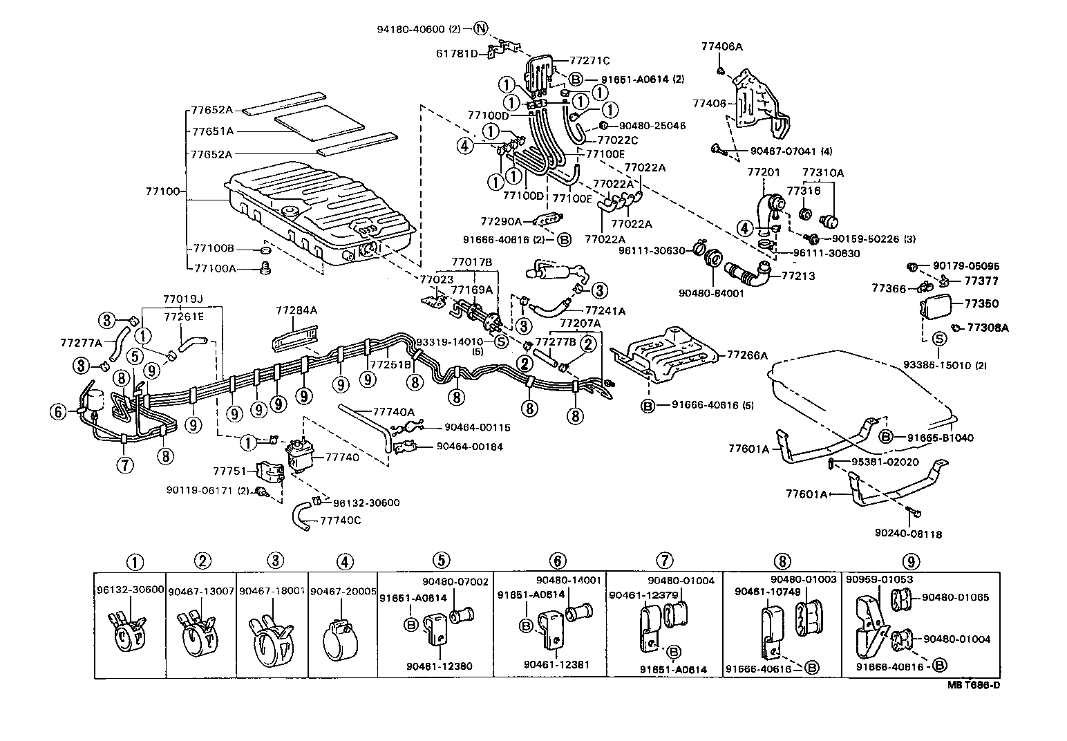 77018-40010 TUBE SUB-ASSY, FUEL TANK EVAPORATION VENT product image