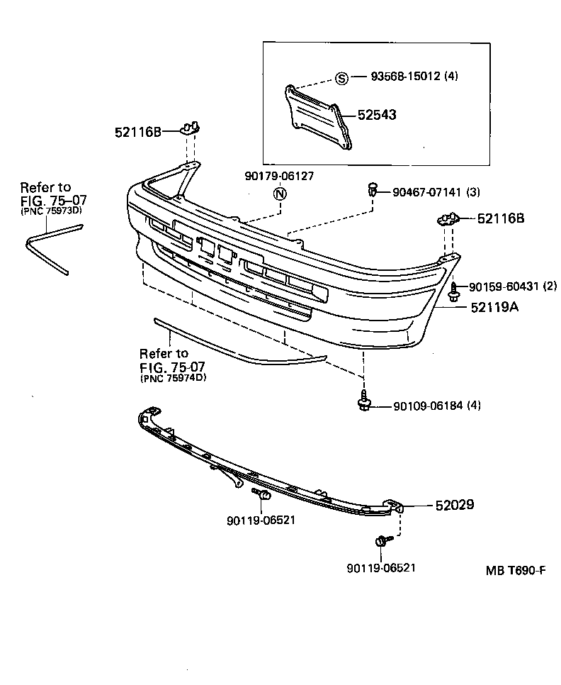 52128-10010 COVER, FRONT BUMPER HOLE, LH product image