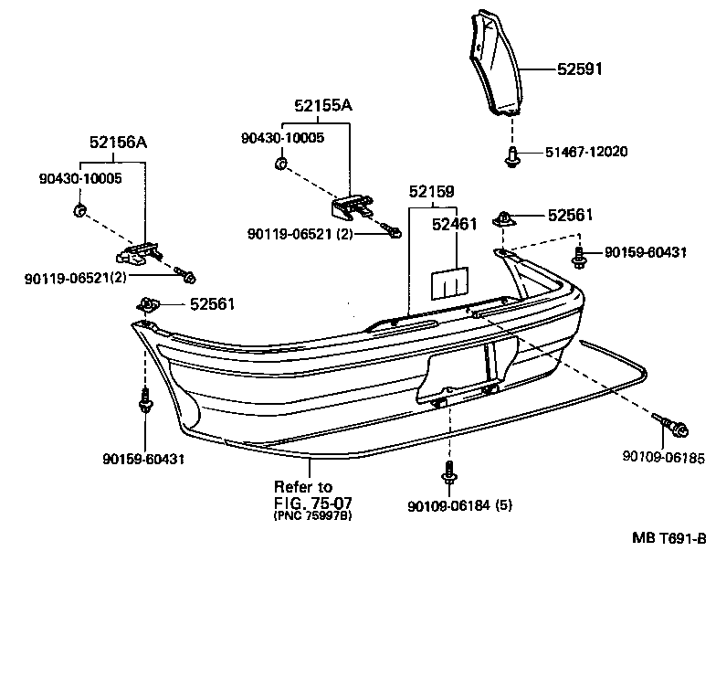 52159-10150-D1 COVER, REAR BUMPER product image