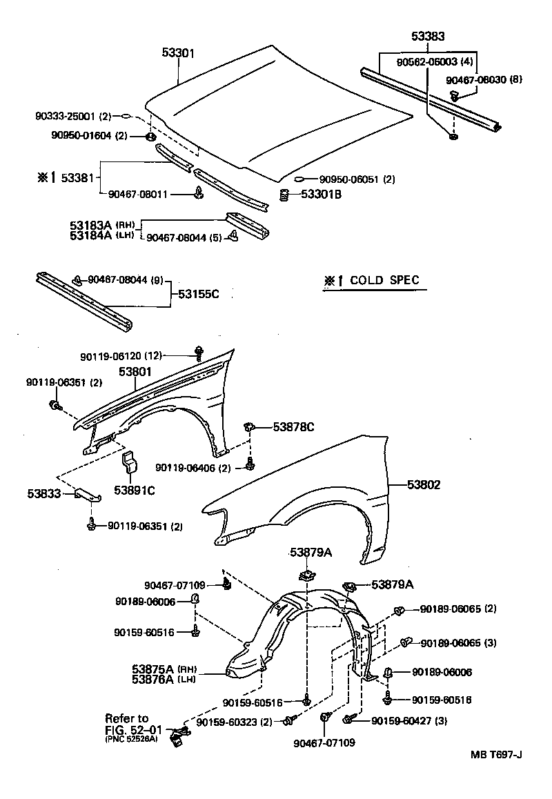 53802-10650 FENDER SUB-ASSY, FRONT LH product image