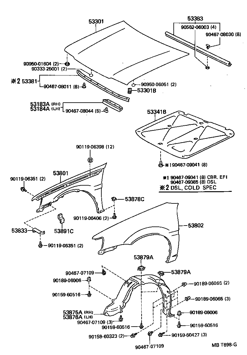 53801-10560 FENDER SUB-ASSY, FRONT RH product image