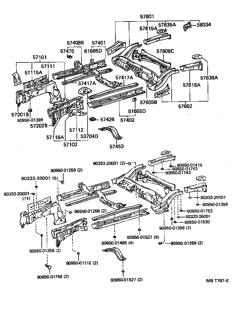 57417-10070 REINFORCEMENT, FRONT FLOOR UNDER product image