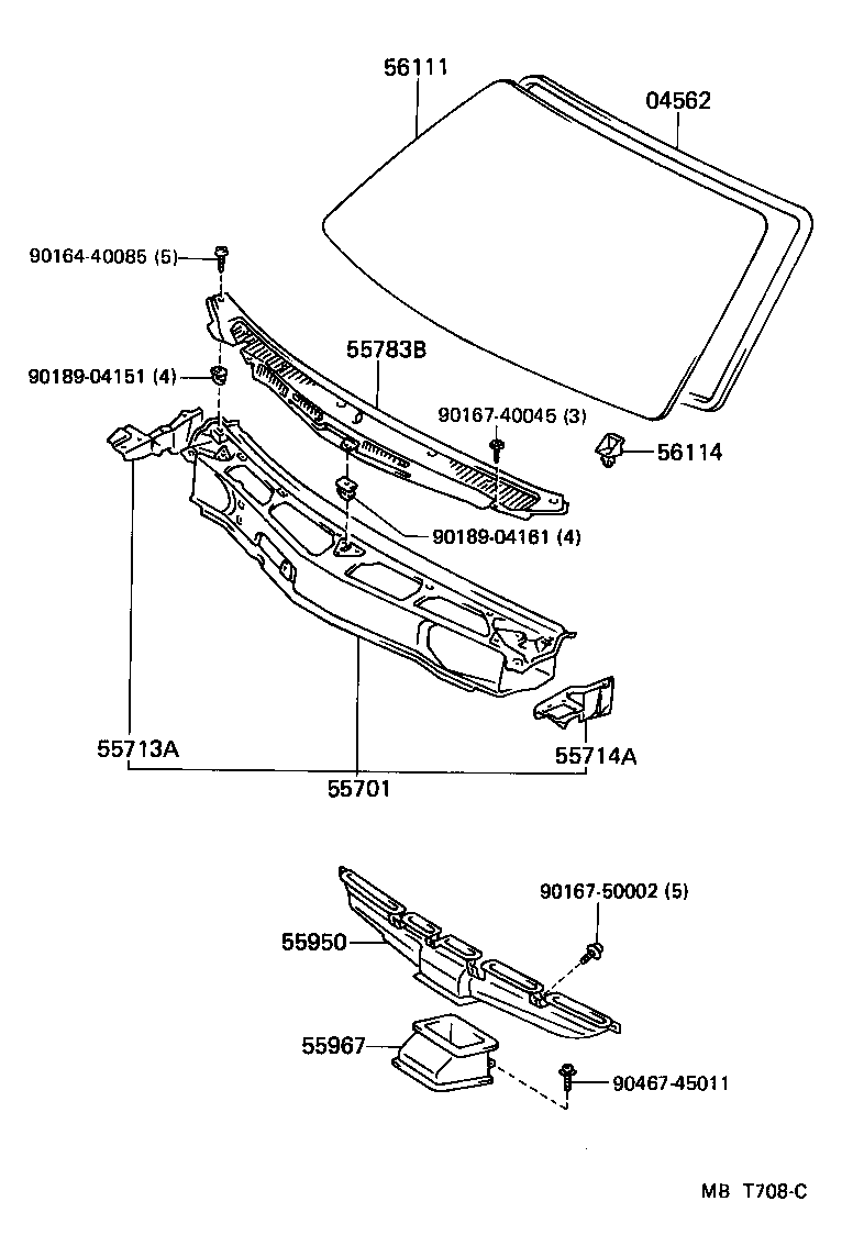 04562-12010 DAM KIT, WINDSHIELD GLASS product image