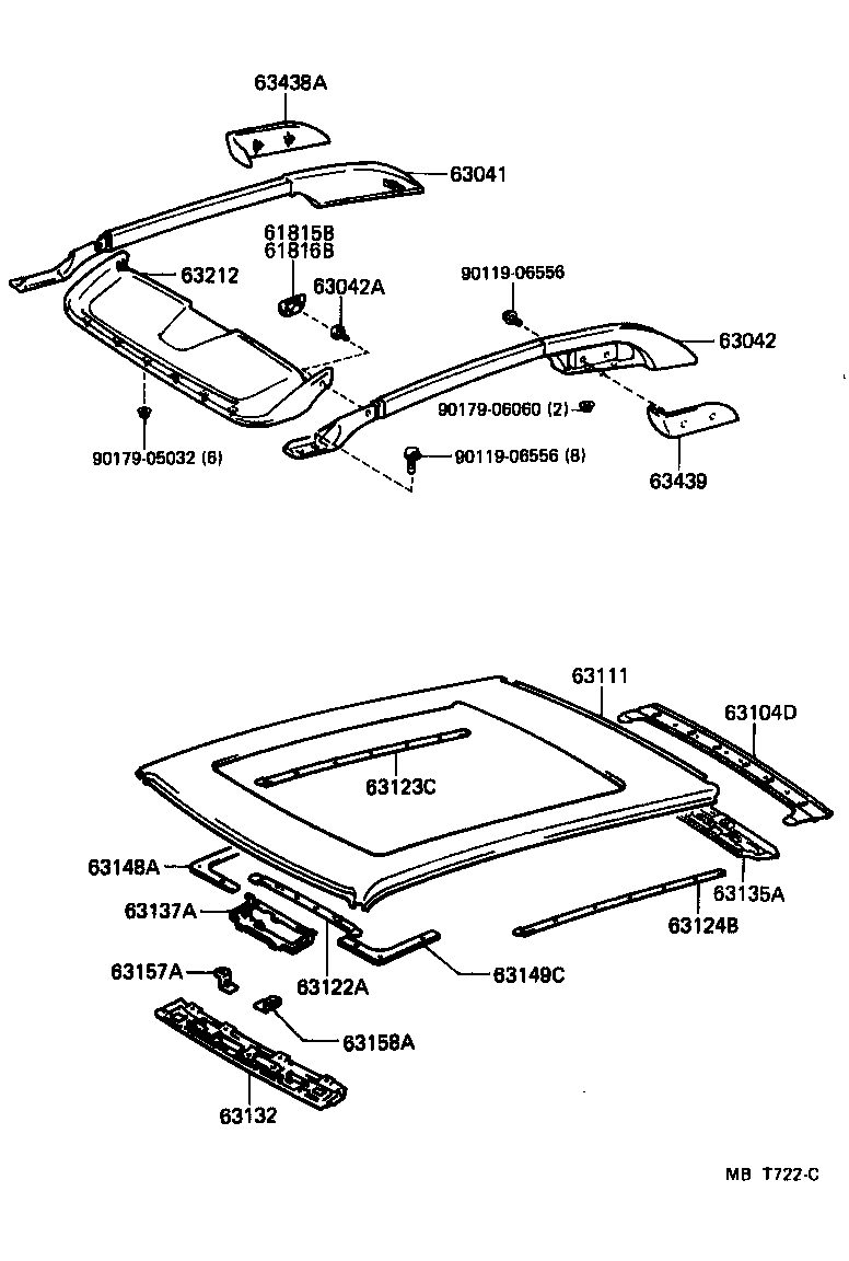 63041-10010-B0 LEG SUB-ASSY, ROOF RACK, FRONT RH product image