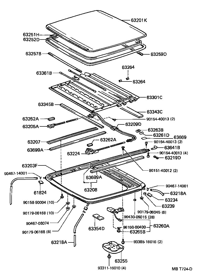 63041-10010-B0 LEG SUB-ASSY, ROOF RACK, FRONT RH product image