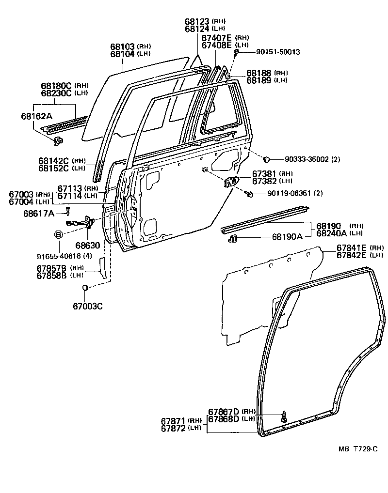 67003-10101 PANEL SUB-ASSY, REAR DOOR, RH product image