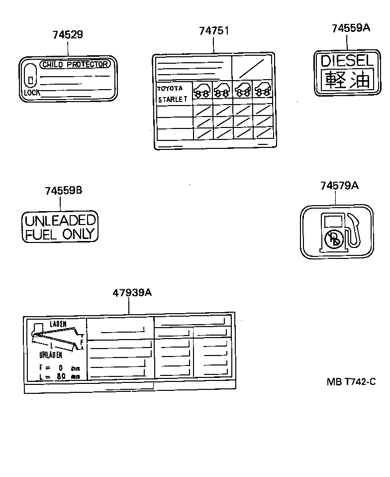 42661-10190 LABEL, TIRE PRESSURE INFORMATION product image