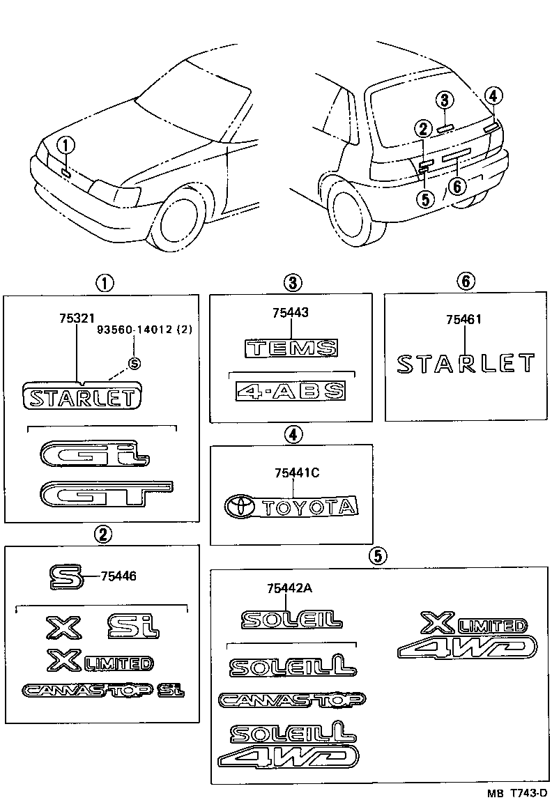 75321-10350 PLATE, RADIATOR GRILLE OR FRONT PANEL NAME product image
