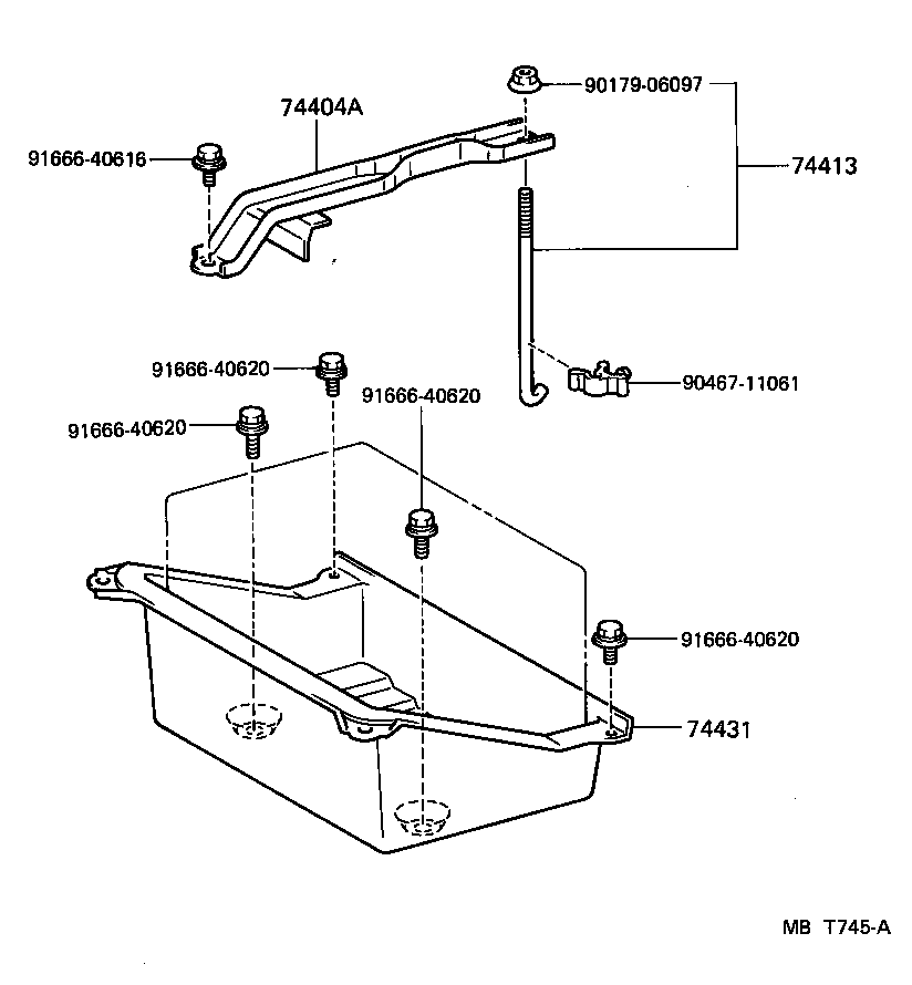Toyota 74431-17010 TRAY, BATTERY