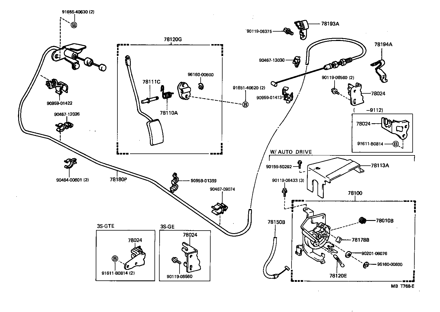 78024-88481 BRACKET SUB-ASSY, ACCELERATOR CONTROL CABLE product image