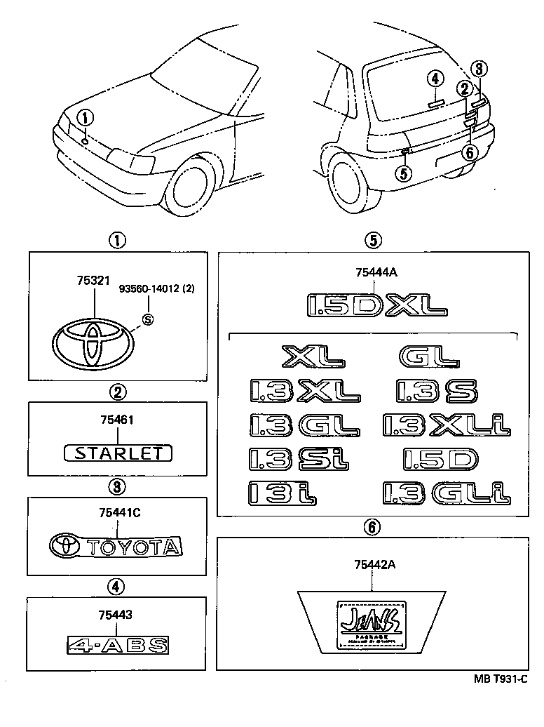 75321-10230 PLATE, RADIATOR GRILLE OR FRONT PANEL NAME product image