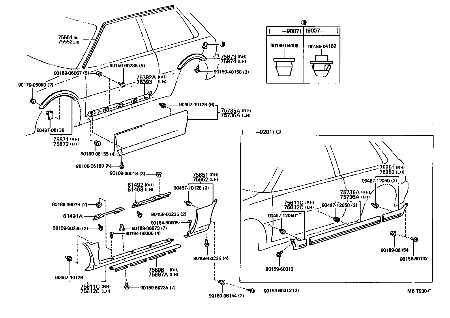 75652-10350 MOULDING, QUARTER, OUTSIDE LH product image