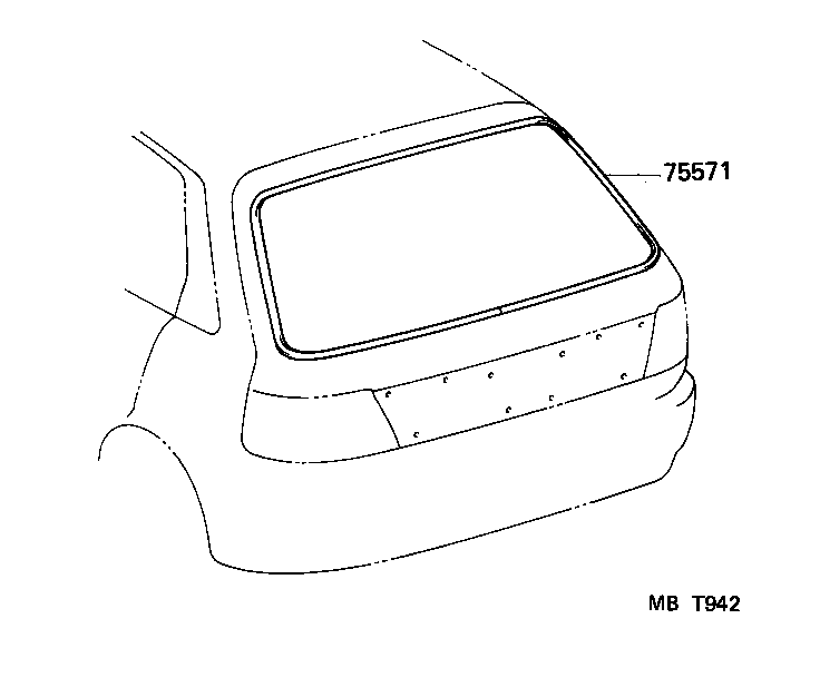 75573-10060 MOULDING, BACK WINDOW, OUTSIDE UPPER product image
