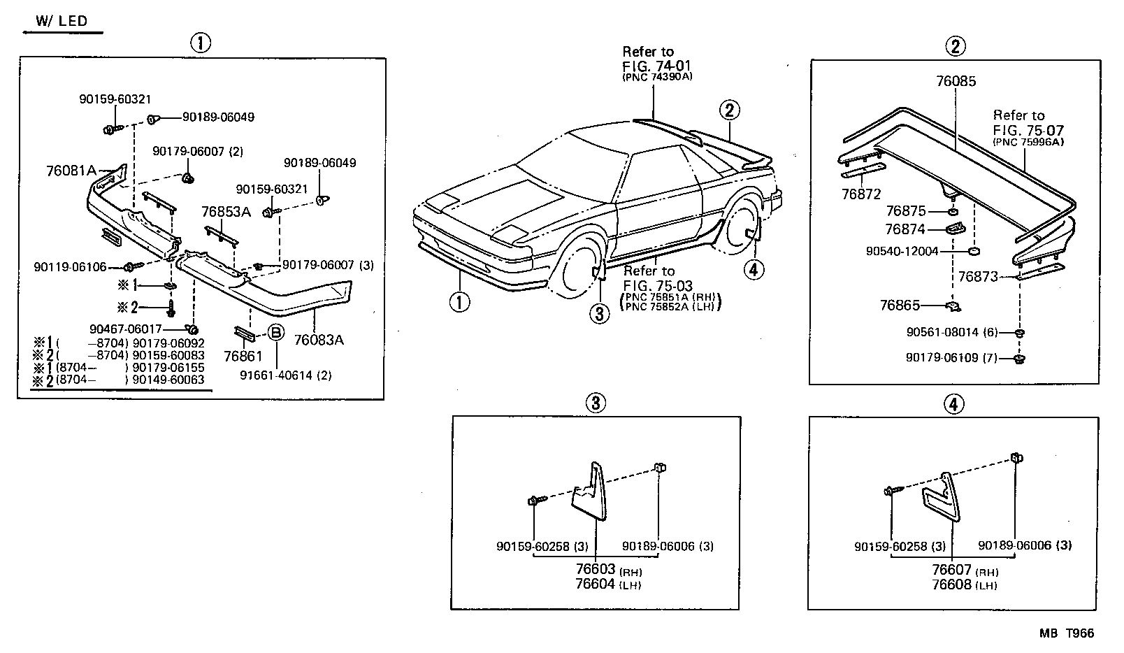 76608-19255 MUDGUARD SUB-ASSY, QUARTER PANEL, REAR LH product image