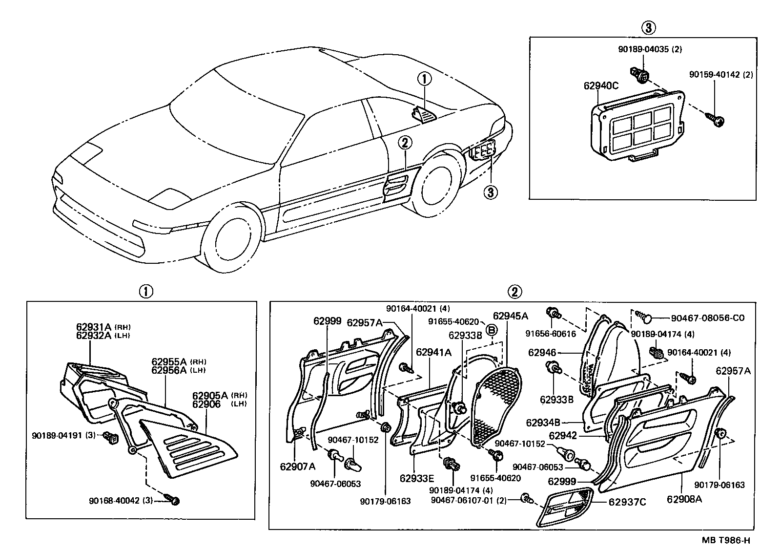 Toyota 62945-17010 RETAINER, QUARTER VENT DUCT, NO.3