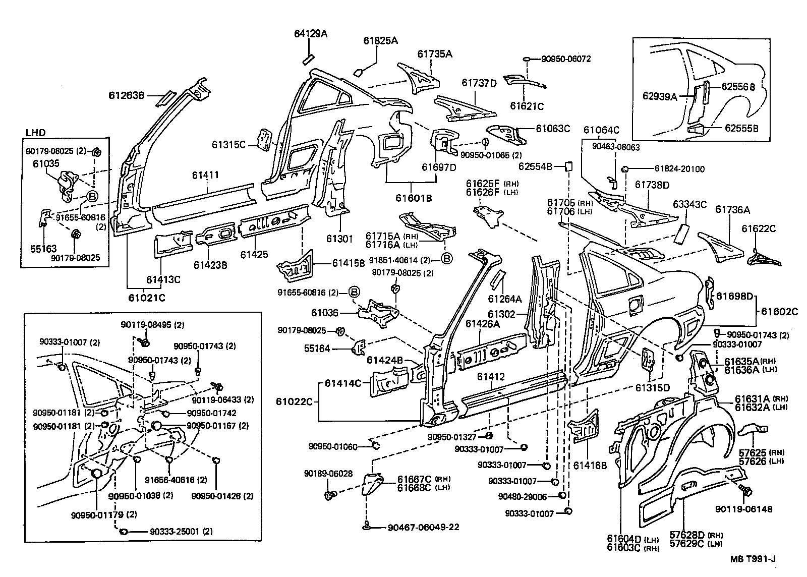 61601-17151 PANEL SUB-ASSY, QUARTER, RH product image