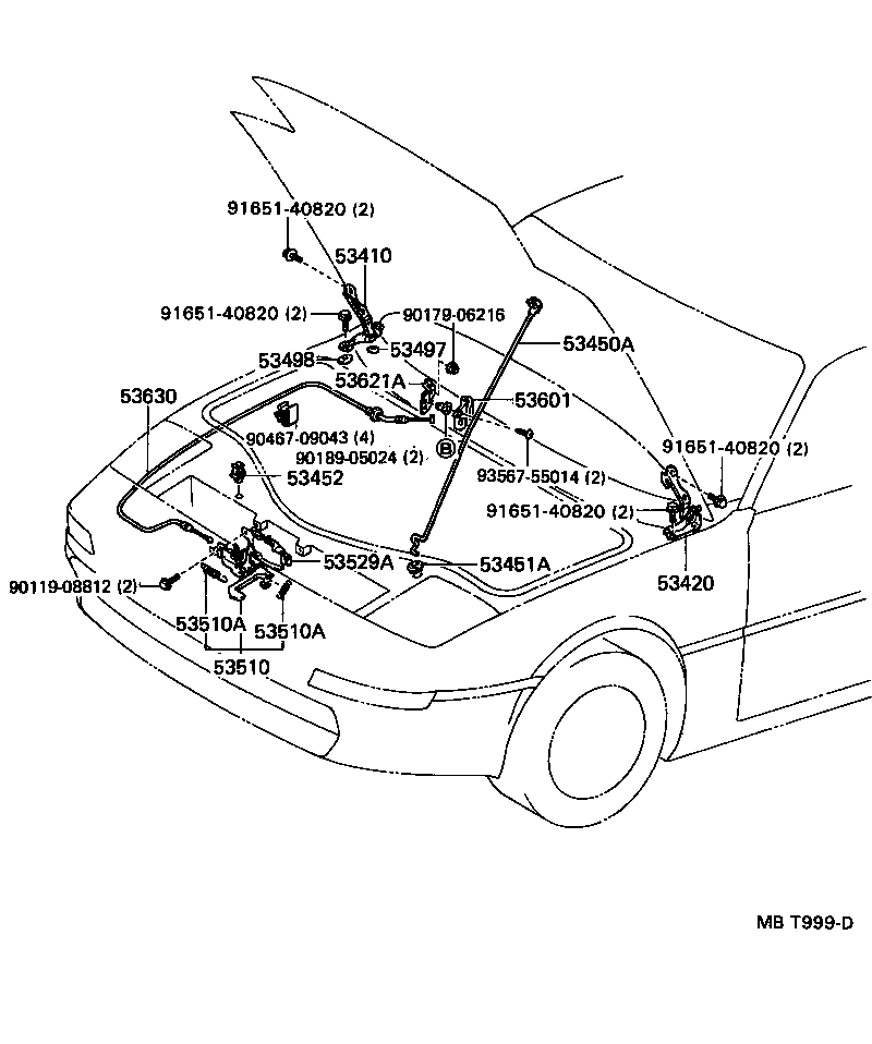 53630-17050 CABLE ASSY, HOOD LOCK CONTROL product image