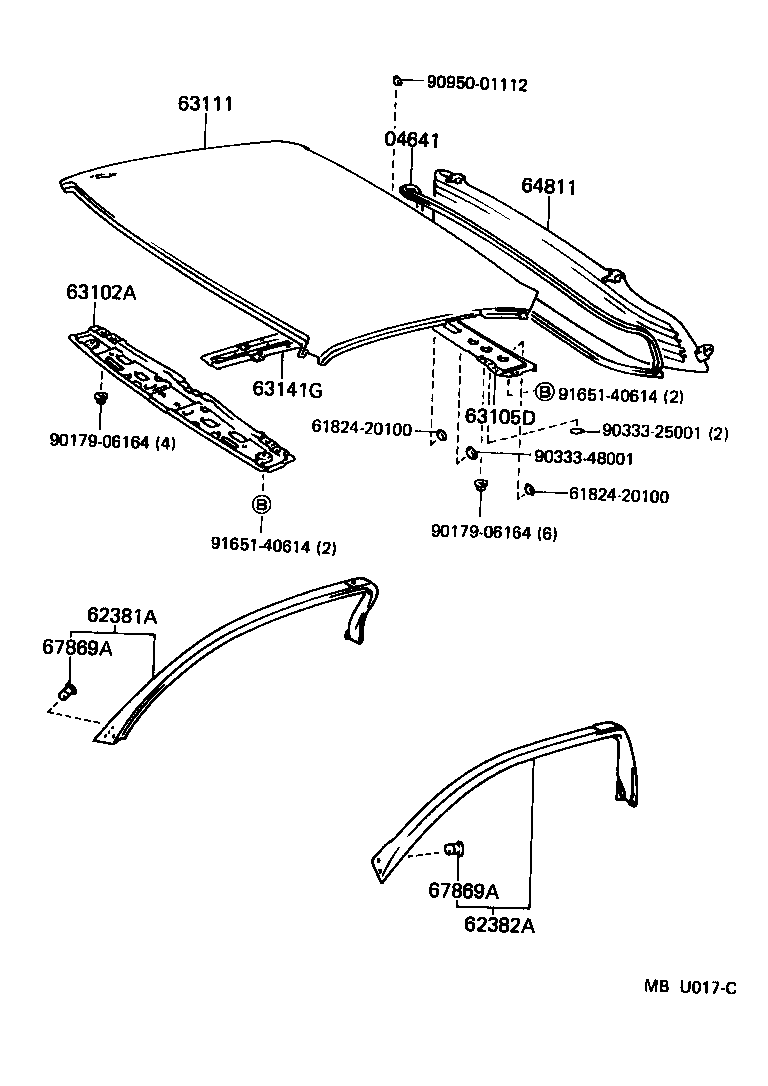 64811-17101 GLASS, BACK WINDOW product image