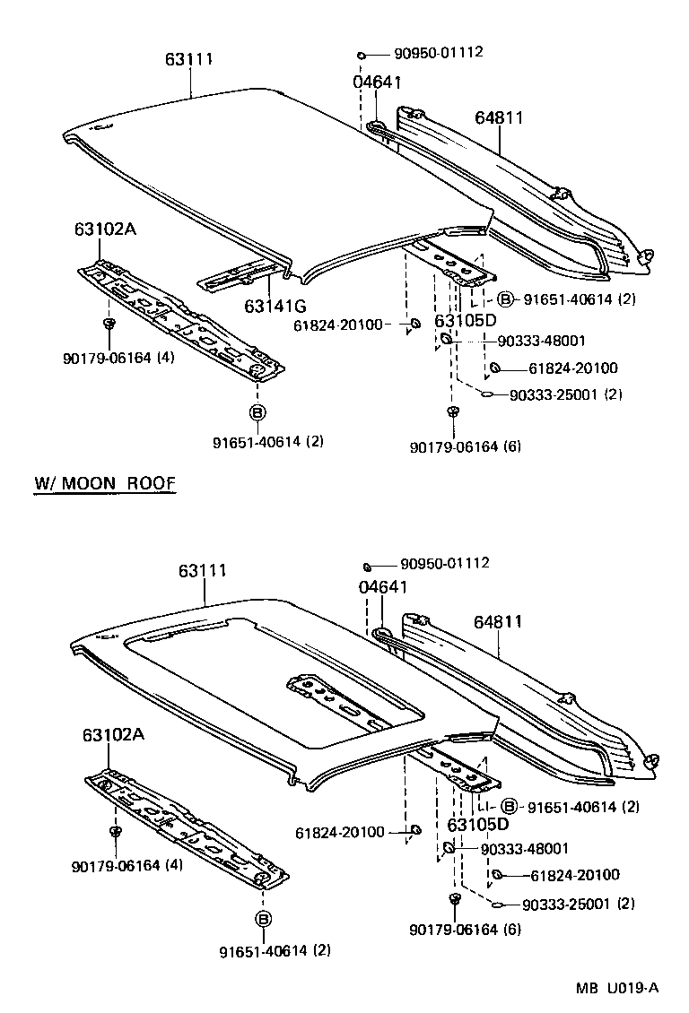 Toyota 63141-17030 REINFORCEMENT, ROOF PANEL, NO.1