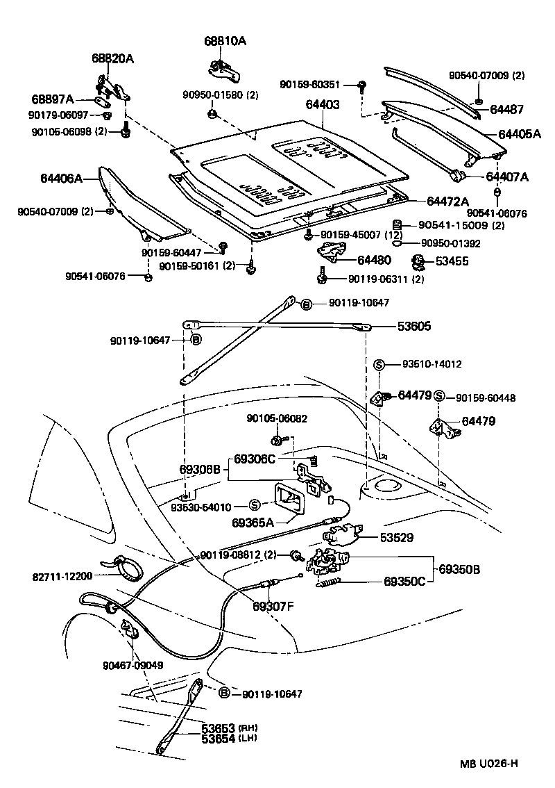 Toyota 68810-17060 HINGE ASSY, ENGINE HOOD, RH