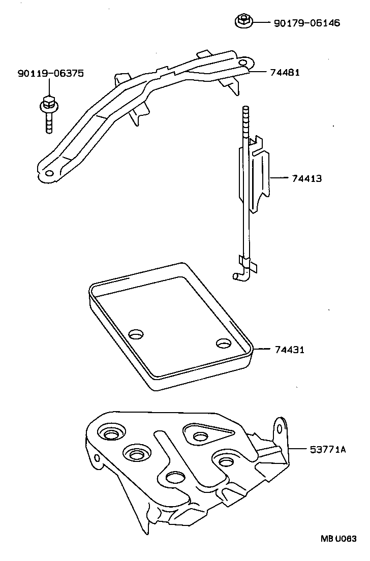 74404-20280 CLAMP, BATTERY HOLD DOWN product image