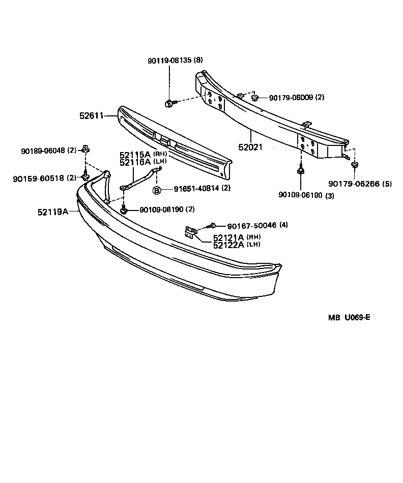 Toyota 52611-28050 ABSORBER, FRONT BUMPER ENERGY