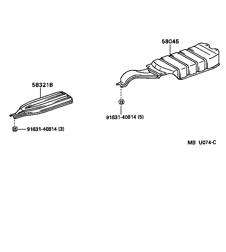 Toyota 58041-28020 INSULATOR, REAR FLOOR HEAT, NO.1