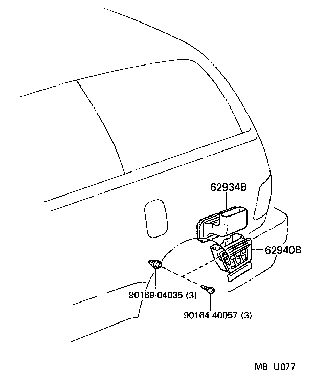 62940-95D00 DUCT ASSY, QUARTER VENT, LH product image