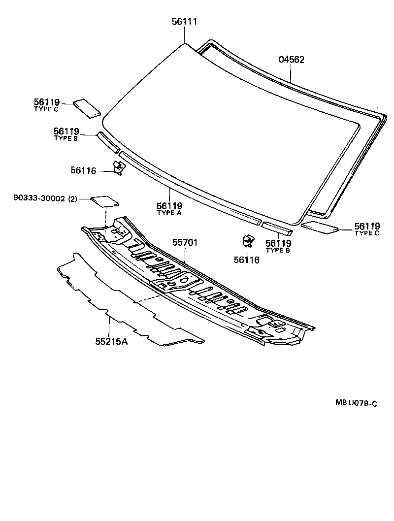 Toyota 04562-28020 DAM KIT, WINDSHIELD GLASS