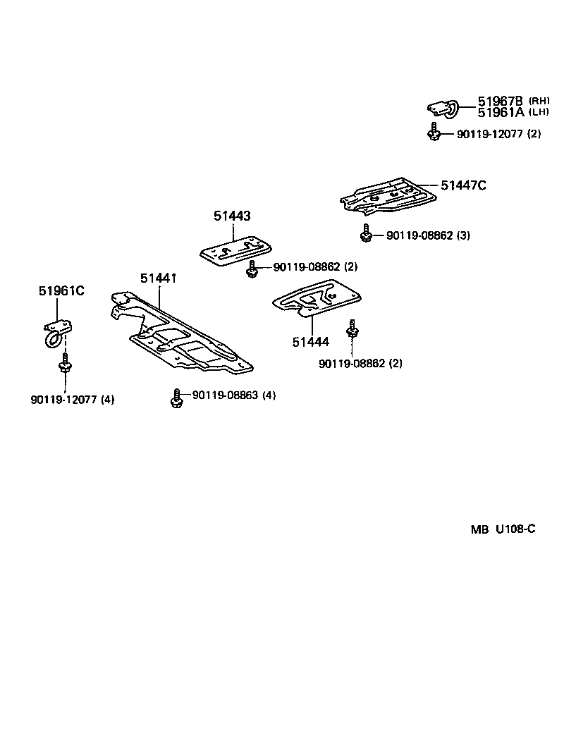 Toyota 51447-60010 PROTECTOR, TRANSFER CASE