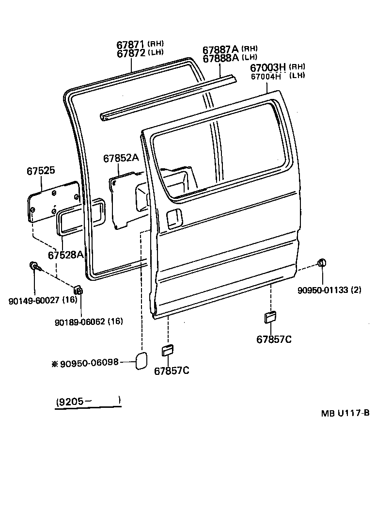 67003-95J27 DOOR SUB-ASSY, SLIDE, RH product image
