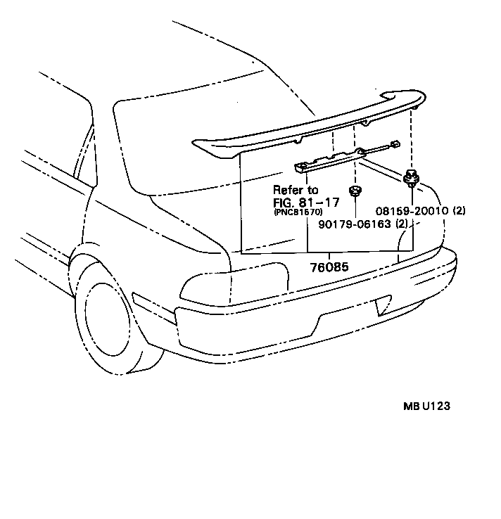 76871-21900 SPOILER SUB-ASSY, REAR product image