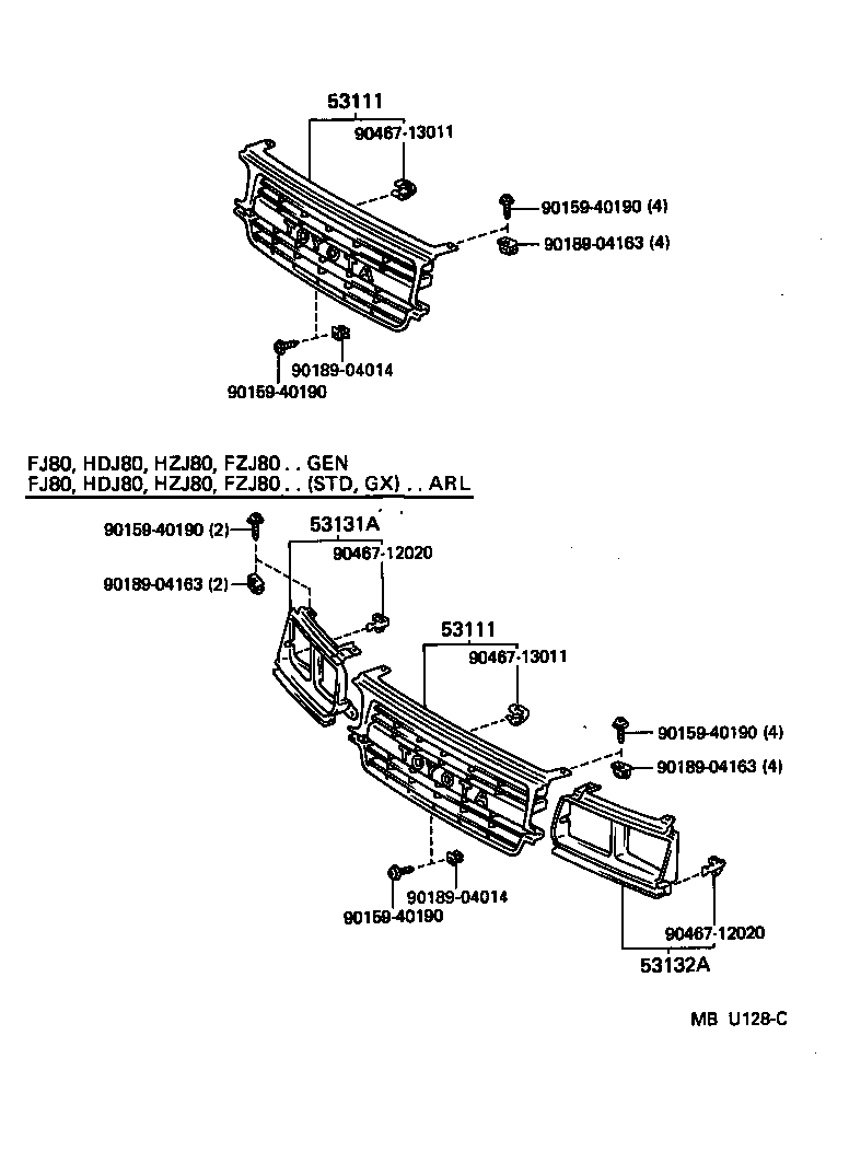 53111-60060 GRILLE, RADIATOR product image