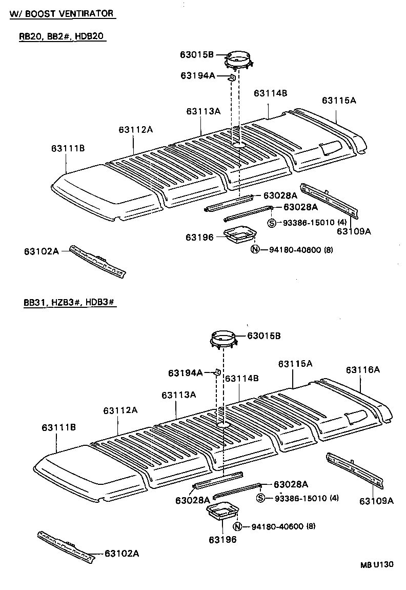 63104-90B02 REINFORCEMENT SUB-ASSY, ROOF PANEL, NO.3 product image
