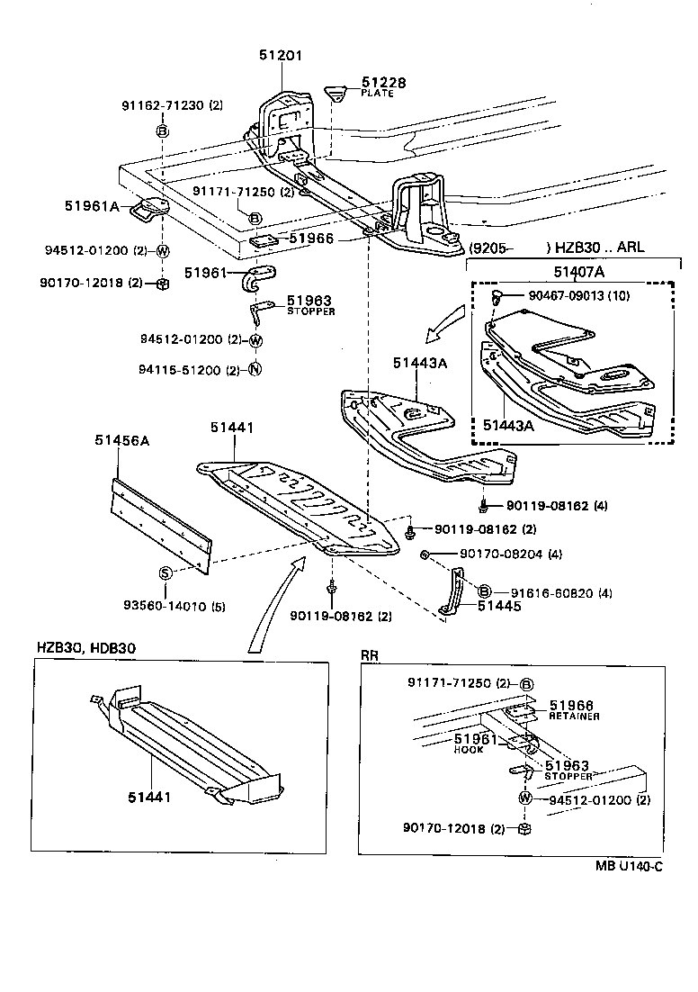 51406-36070 COVER, ENGINE UNDER, REAR product image