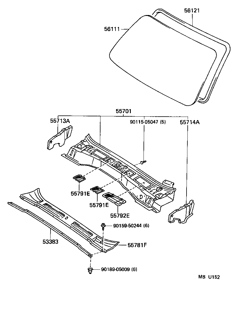 53383-60010 SEAL, HOOD TO COWL TOP product image