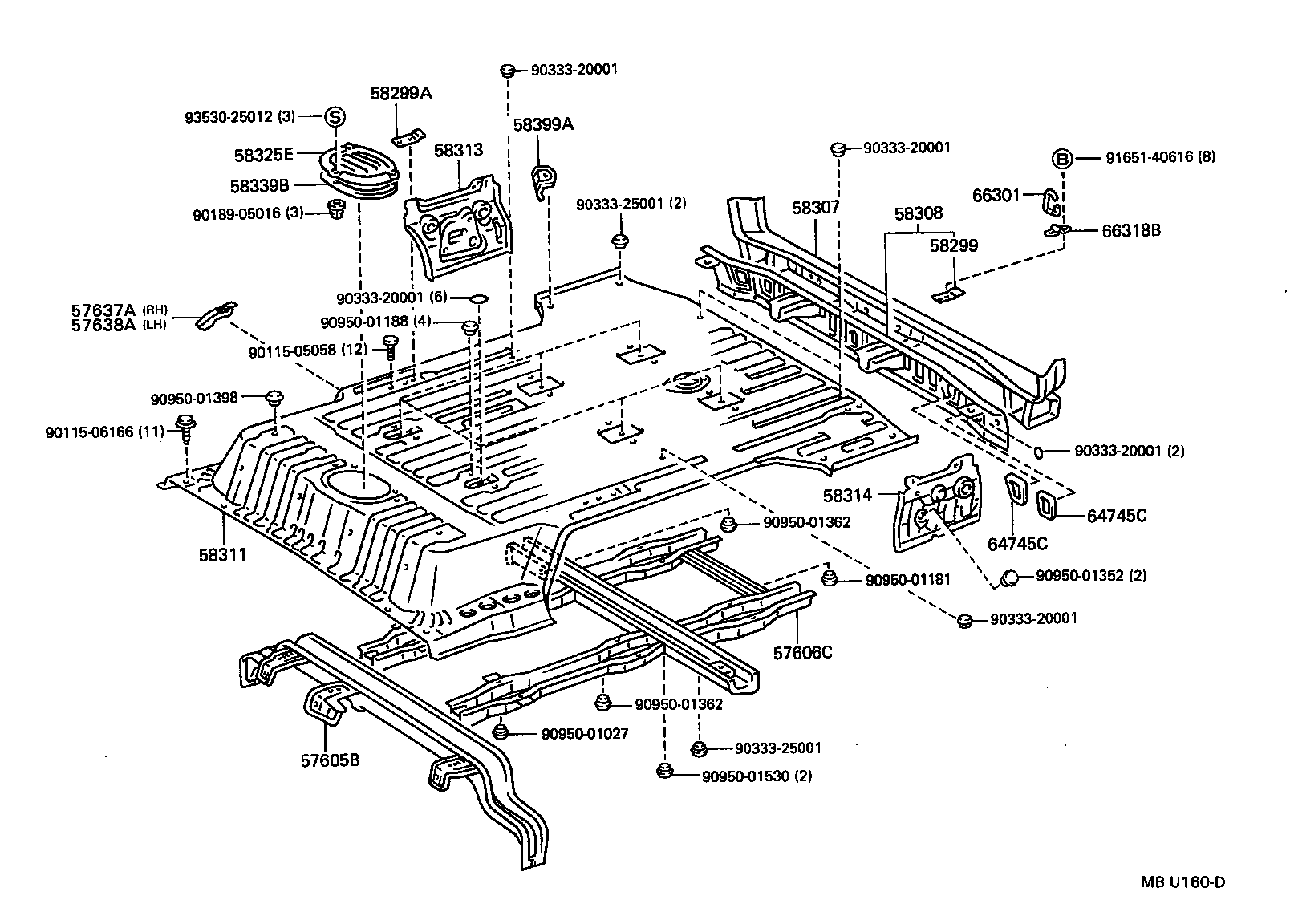 Toyota 58325-60010 COVER, REAR FLOOR SERVICE HOLE