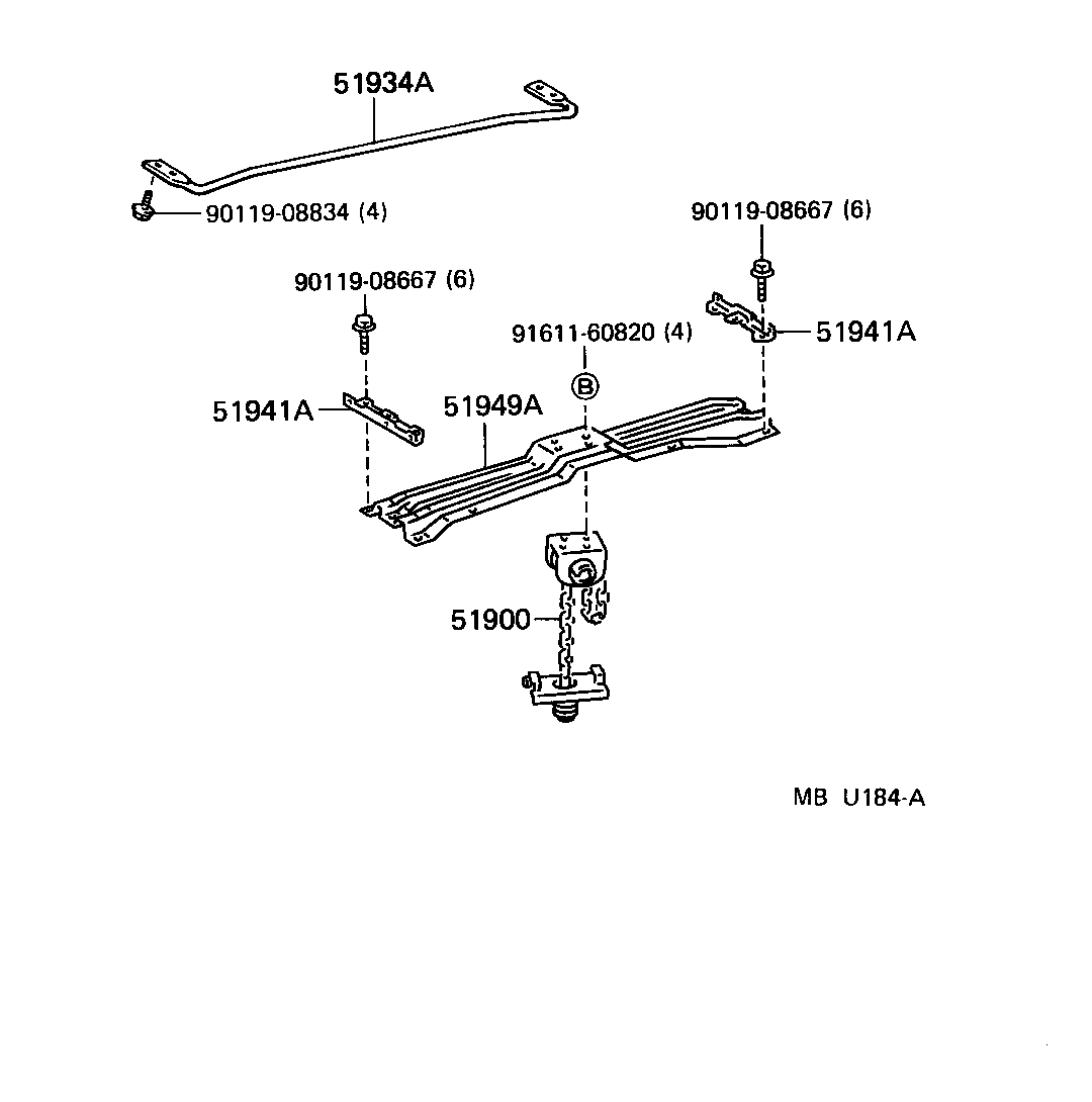 Toyota 51900-60171 CARRIER ASSY, SPARE WHEEL