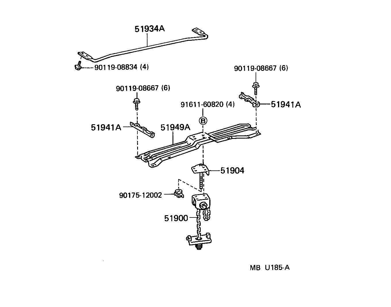 51904-60030 BRACKET SUB-ASSY, SPEARE WHEEL CARRIER product image