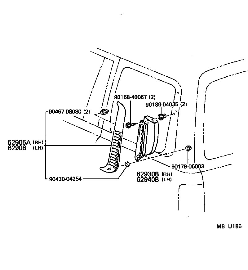 62940-60010 DUCT ASSY, QUARTER VENT, LH product image